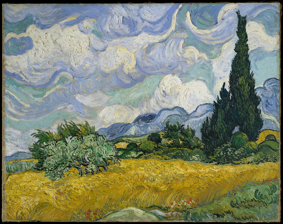 "Wheat Field with Cypresses" by Vincent Van Gogh.